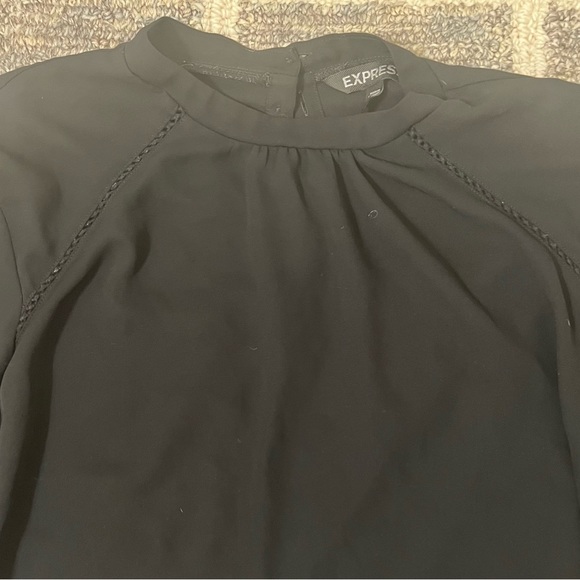 EXPRESS - size large black button back blouse - Picture 3 of 3